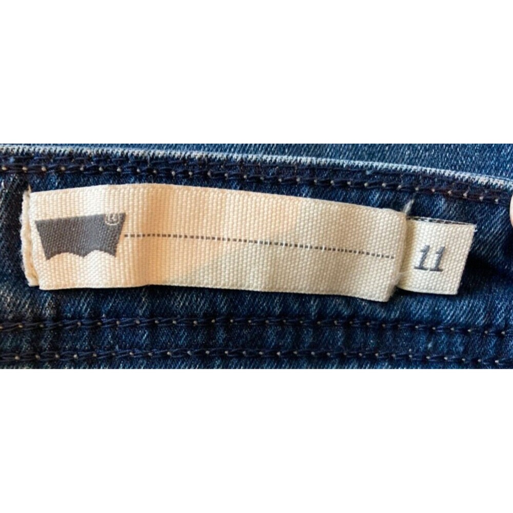 Levi’s Bib Overalls Junior Size 11 Distressed Black Label Roll Cuff Adj Straps - Picture 10 of 12